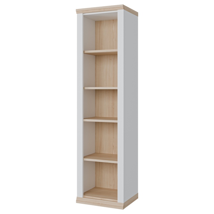 Regál PONTYPOOL bílá/dub riva, šířka 54 cm 1
