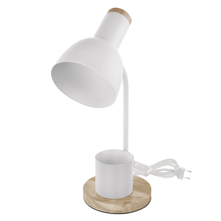 Sconto Stolní lampa POPPY bílá/přírodní