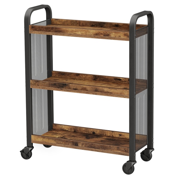 Servírovací stolek  PORTA černá/hnědá 1