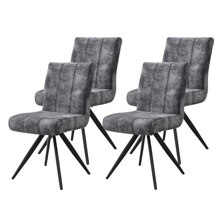 Sconto Jídelní židle PORTO S vintage antracitová, set 4 ks
