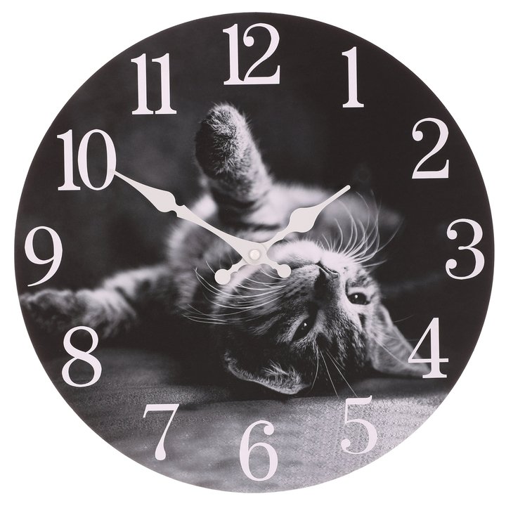 Sconto Nástěnné hodiny PRINT kotě, ⌀ 34 cm