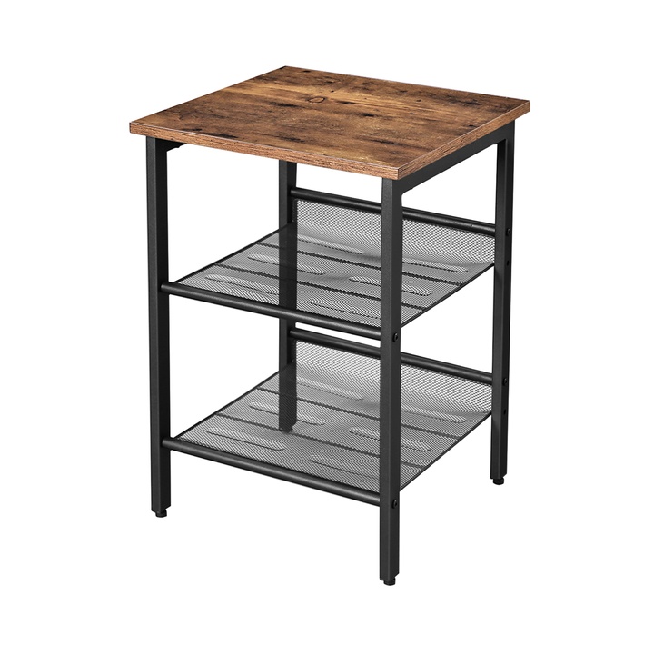 Sconto Přístavný stolek  PURI černá/hnědá