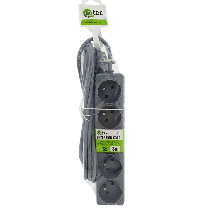 Sconto Prodlužovací kabel Q-399F šedá, 5 zásuvek, 3 m