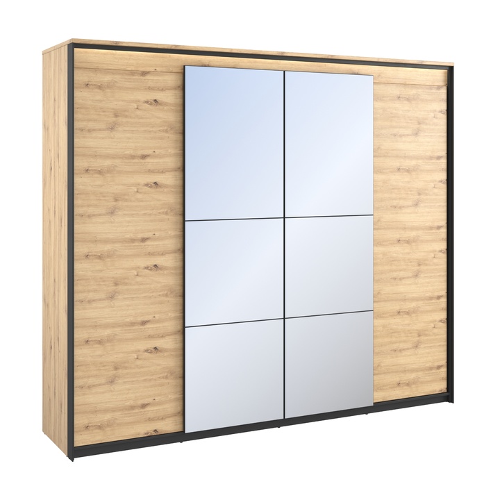 Sconto Šatní skříň QUANT QS-05 dub artisan/černá