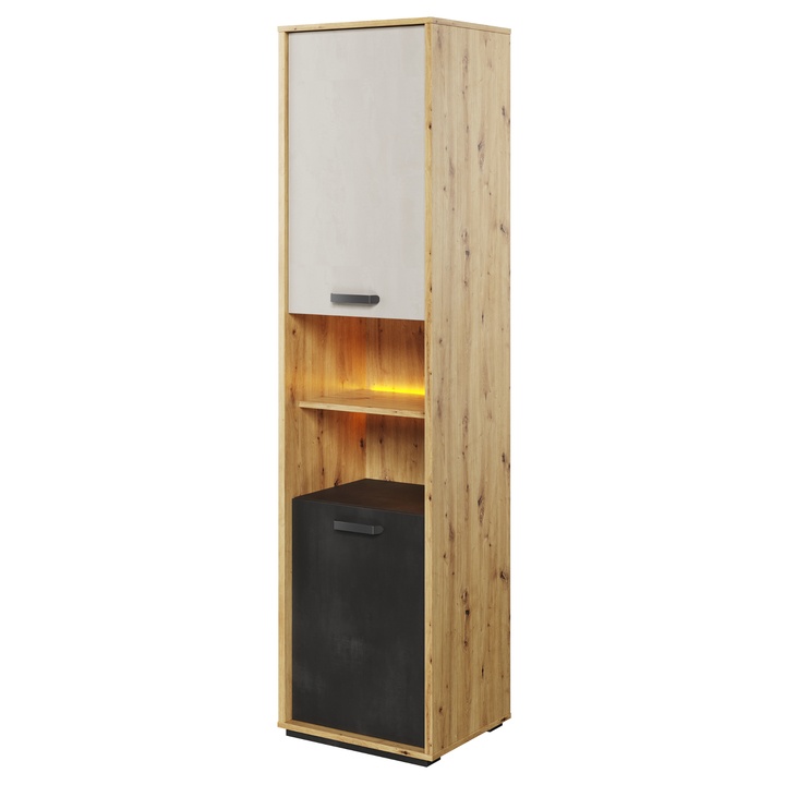 Regál QUBIC 04 dub artisan/šedá 1