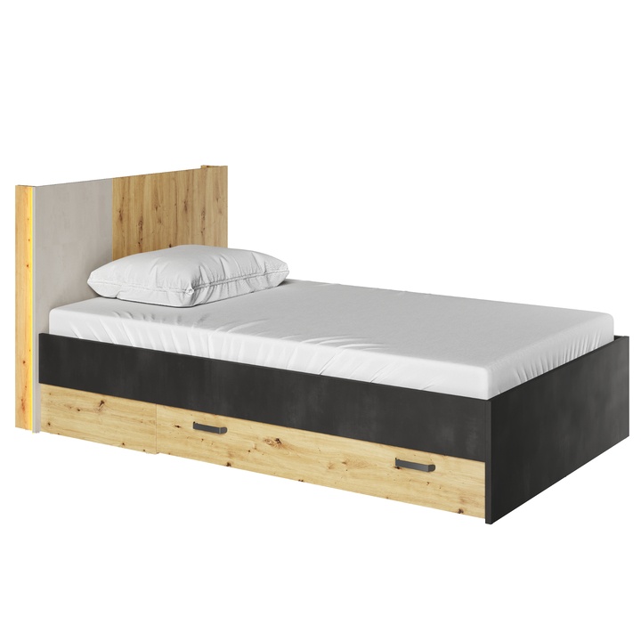 Sconto Postel QUBIC 11 dub artisan/šedá, 120x200 cm