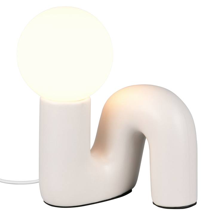 Sconto Stolní lampa QUINN bílá/světle šedá