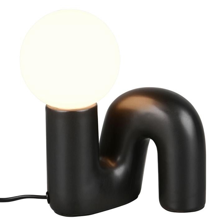 Sconto Stolní lampa QUINN bílá/černá