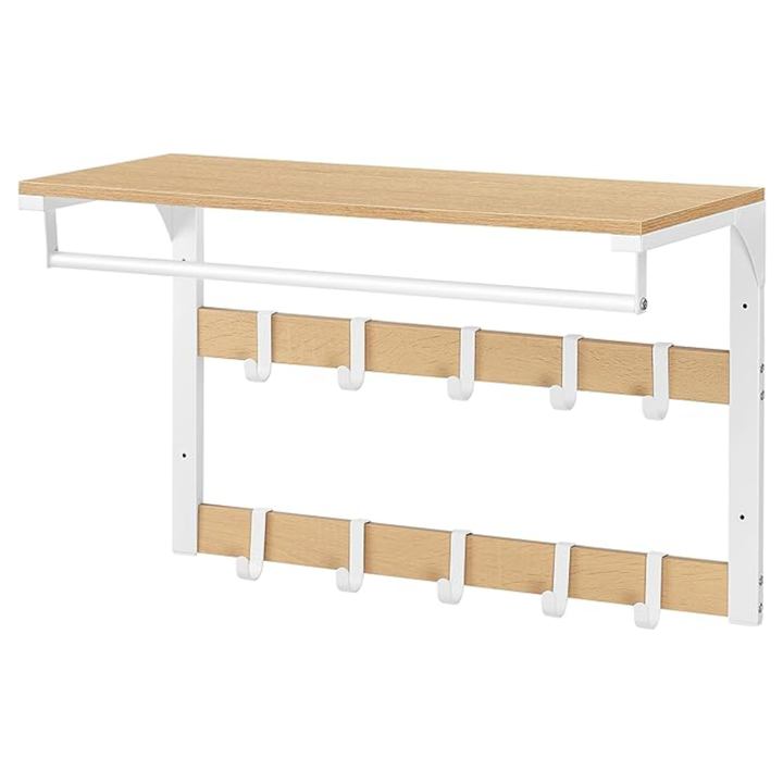 Nástěnný věšák RACK přírodní/bílá 1