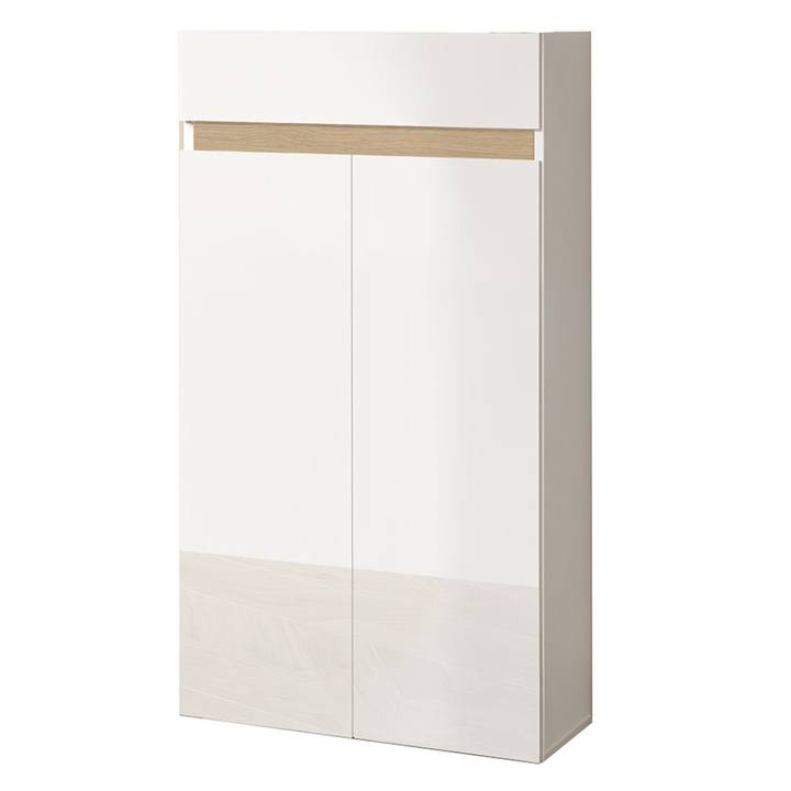 Botník RAINBOW 1 světlý dub/bílá vysoký lesk 1