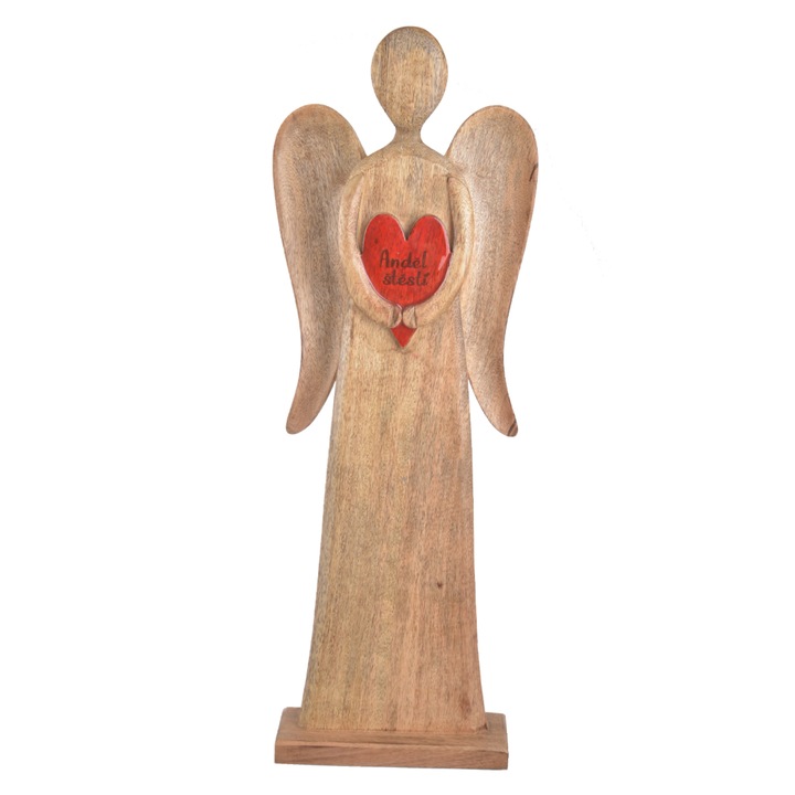 Sconto Dekorace anděl štěstí REMI mango, výška 62 cm