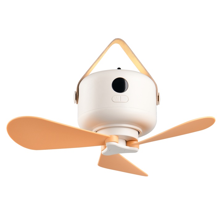 Závěsné LED svítidlo s ventilátorem RENA bílá/hnědá 1