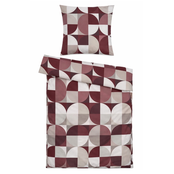 Sconto Povlečení RETRO vínová, 80x80 a 135x200 cm