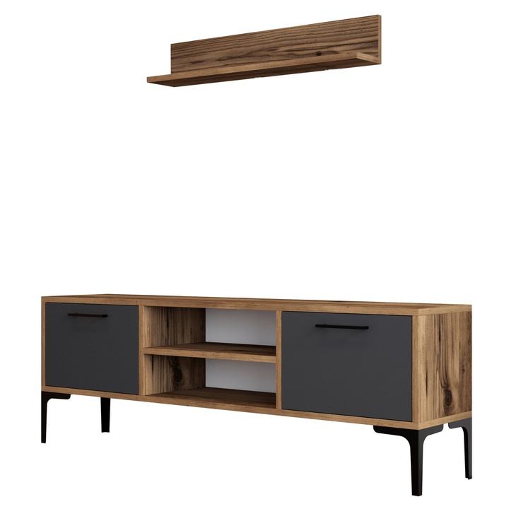 Obývací stěna RIGA ořech/antracitová 1