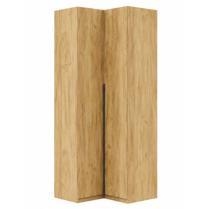 Rohová šatní skříň RIVA dub craft zlatý, výška 215 cm 1