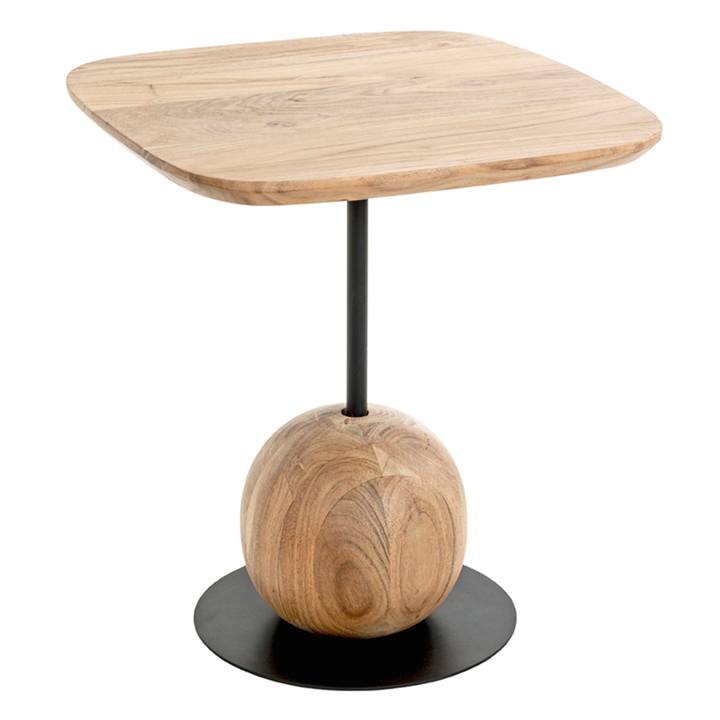 Přístavný stolek RIVERA akácie/černá, výška 50 cm 1