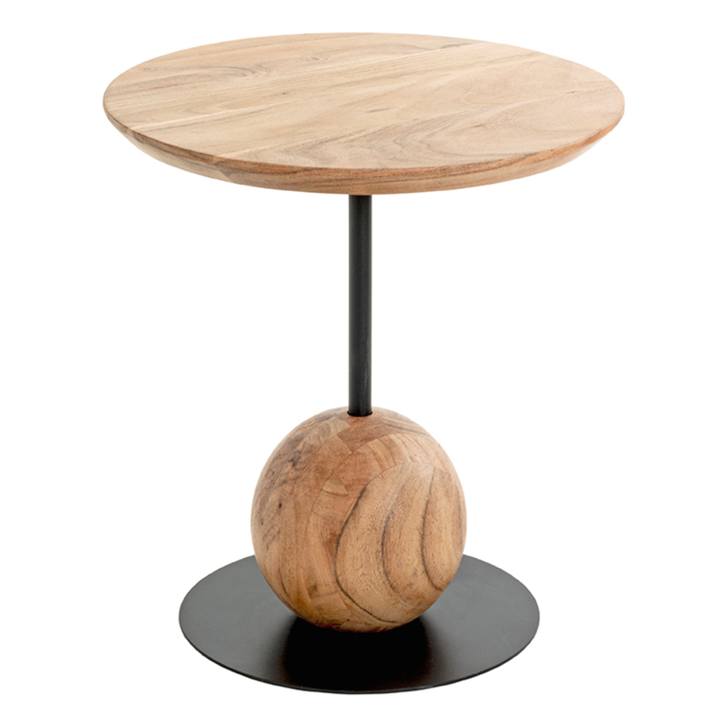 Přístavný stolek RIVERA akácie/černá, výška 45 cm 1