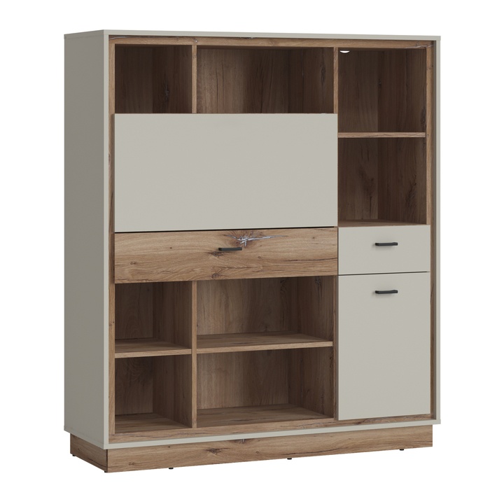 Sekretář RIVERO RIVB02 šedá/dub tmavý 1
