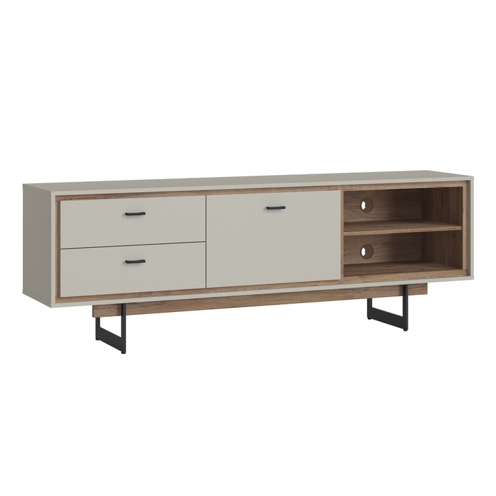 TV stolek RIVERO RIVF01 šedá/dub tmavý 1