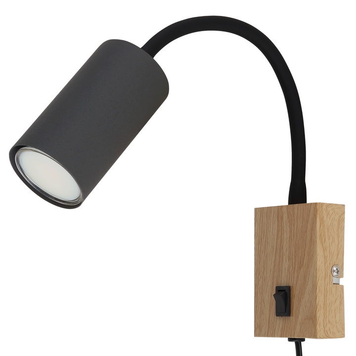 Sconto Nástěnné svítidlo ROBBY černá/přírodní