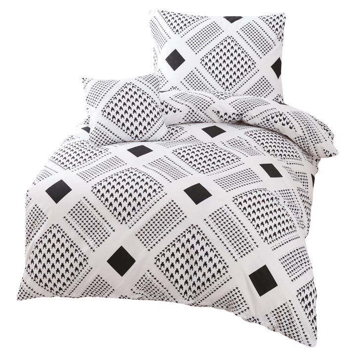 Sconto Povlečení ROBERTO černá/bílá, 45x45 + 70x90 a 140x200 cm