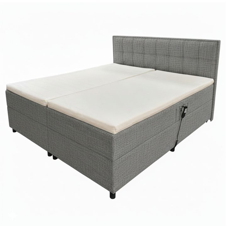 Sconto Polohovací postel s matrací a topperem ROBIRAM šedá, 180x200 cm