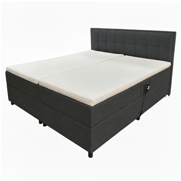 Sconto Polohovací postel s matrací a topperem ROBIRAM antracitová, 160x200 cm