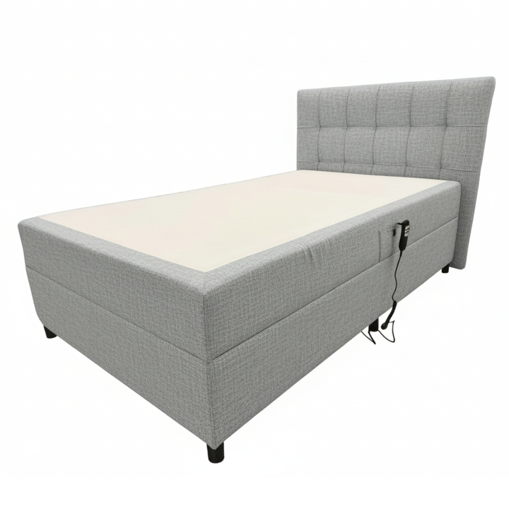 Sconto Polohovací postel s matrací a topperem ROBIRAM světle šedá, 120x200 cm