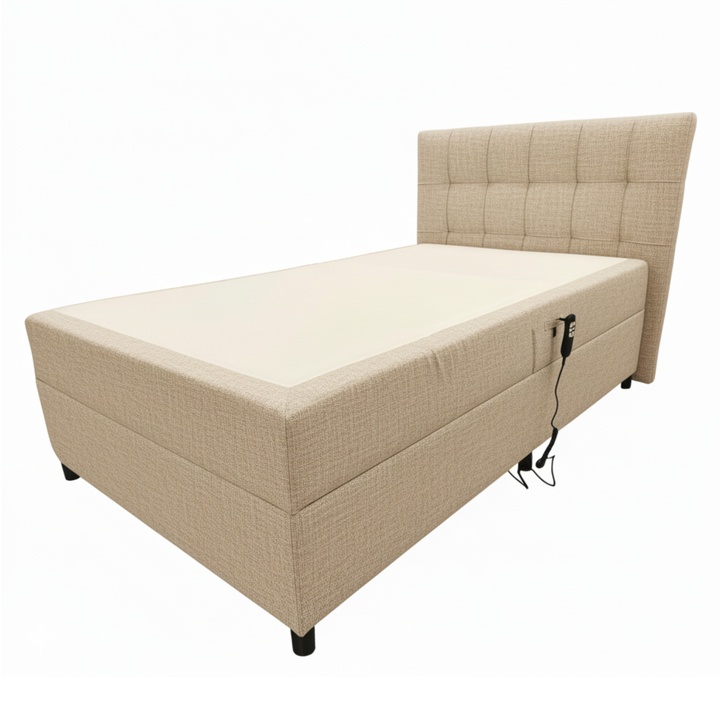 Sconto Polohovací postel s matrací a topperem ROBIRAM béžová, 120x200 cm