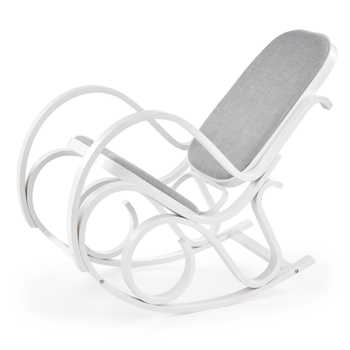Sconto Houpací křeslo ROCKY bílá/šedá