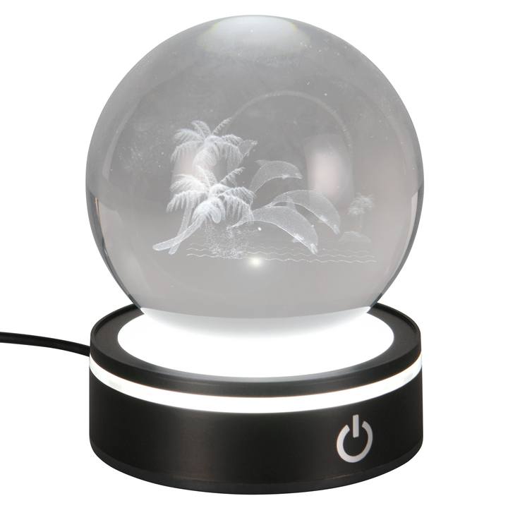 Stolní lampa ROSEBUD černá/průhledná 1