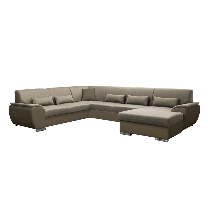 Sedací souprava ROYAL U pravá, světle hnědá 1