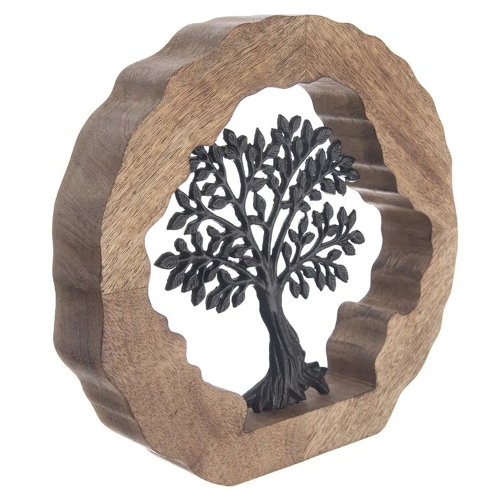 Sconto Dekorace strom života RUSSEL mango/černá