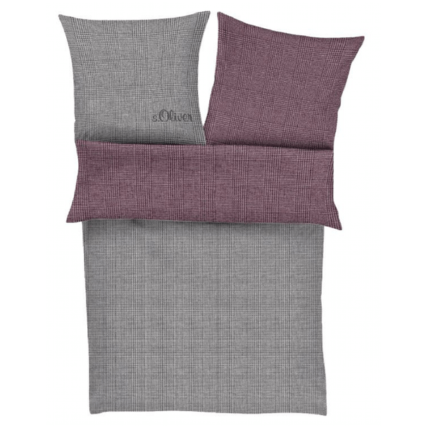 Sconto Povlečení s.OLIVER 5361/580 šedá/ostružinová, 70x90 a 140x200 cm