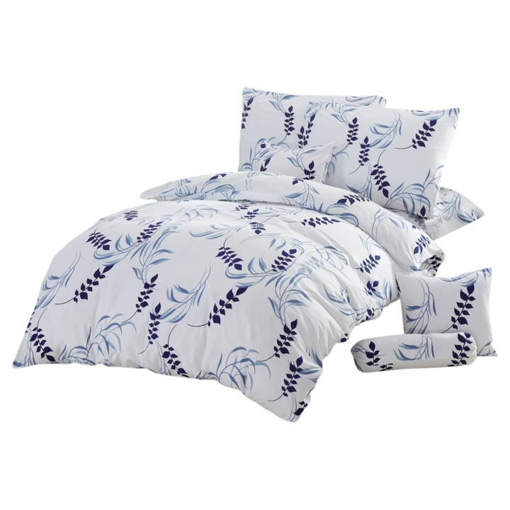 Sconto Set ložního prádla SABINA bílá/modrá, 8 ks