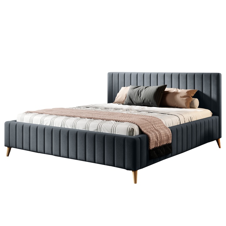 Postel SAGA 1 tmavě šedá, 160x200 cm 1