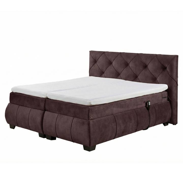 Polohovací postel s matrací a topperem SALENA kaštanová, 160x200 cm 1