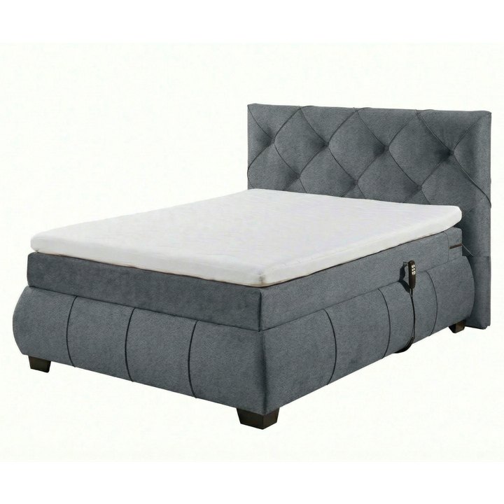 Polohovací postel s matrací a topperem SALENA šedá, 120x200 cm 1