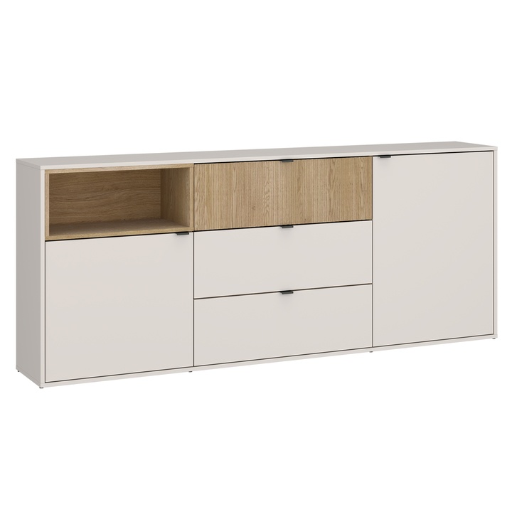 Komoda SAMM dub cremona/kamenná béžová, šířka 204 cm 1