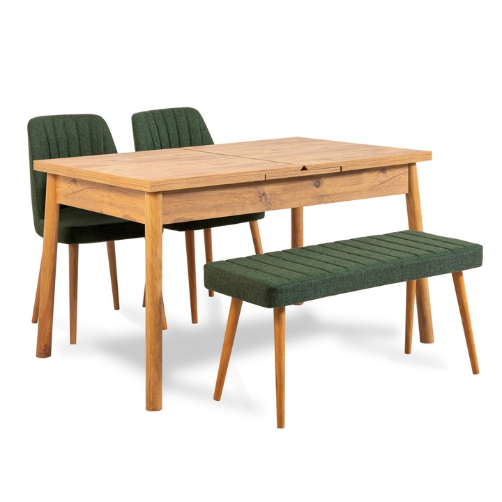 Sconto Jídelní sestava SANTIAGO borovice atlantic/zelená