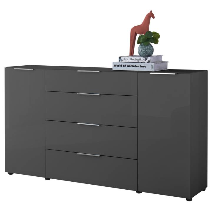 Sconto Komoda SANTORIN 4 antracitová