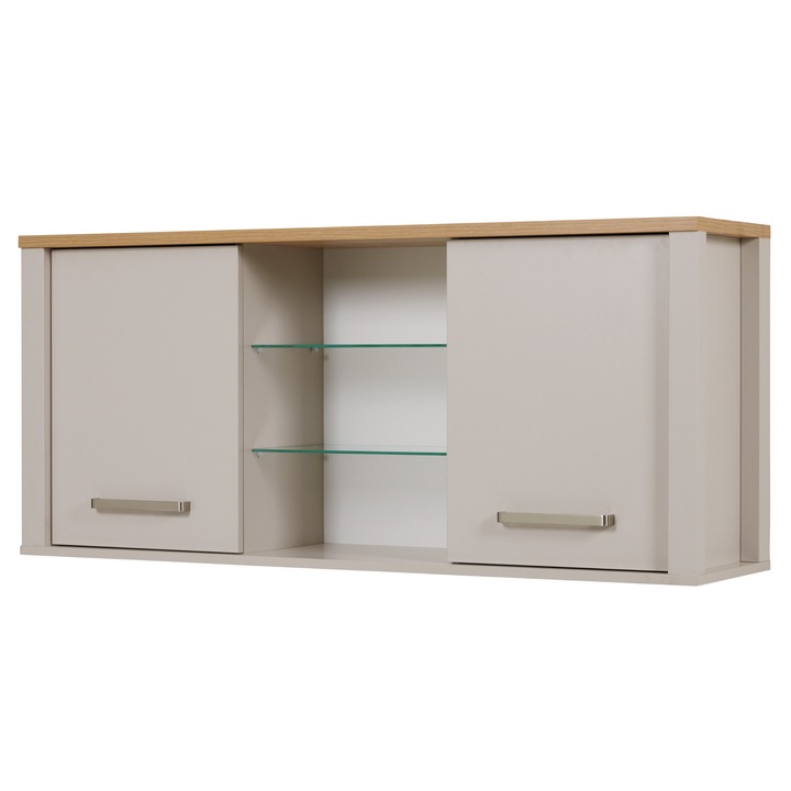 Sconto Horní závěsná skříňka SARDEGNA kašmírová/dub artisan