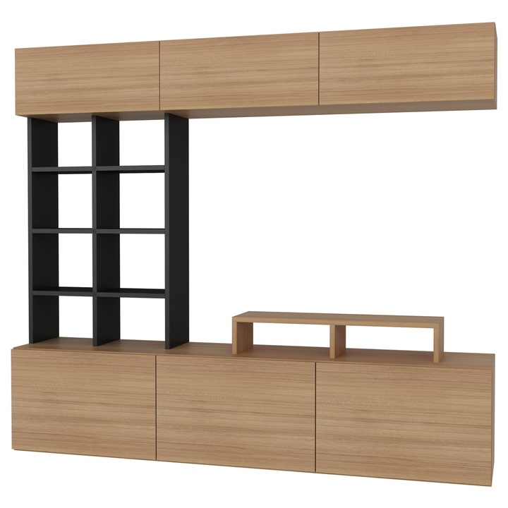 Obývací stěna SASA teak/černá 1