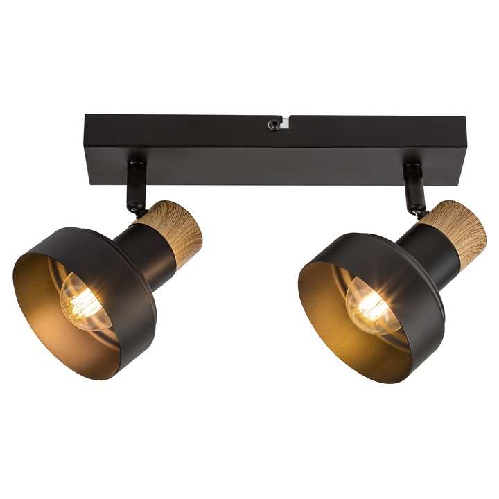 Sconto Bodové svítidlo SASKIA 2 černá/dub