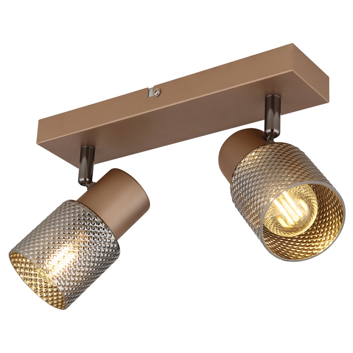 Sconto Bodové svítidlo SATELLA 2 kávová/stříbrná