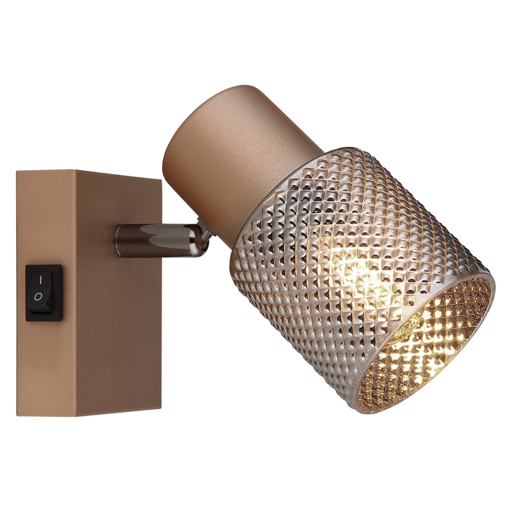 Sconto Bodové svítidlo SATELLA kávová/stříbrná