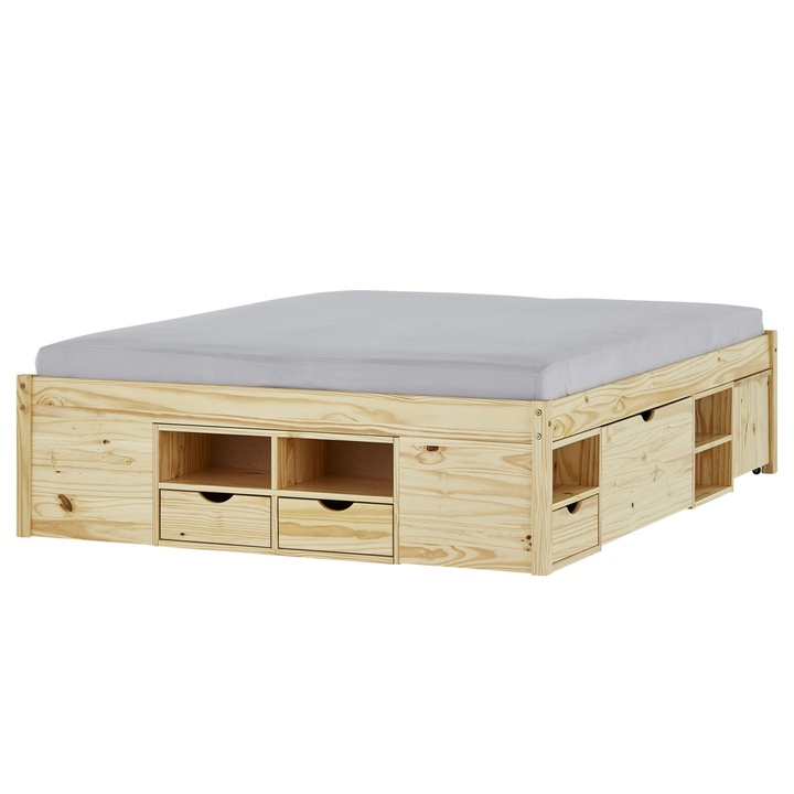 Postel s nočními stolky SCALLA borovice, 160x200 cm 1