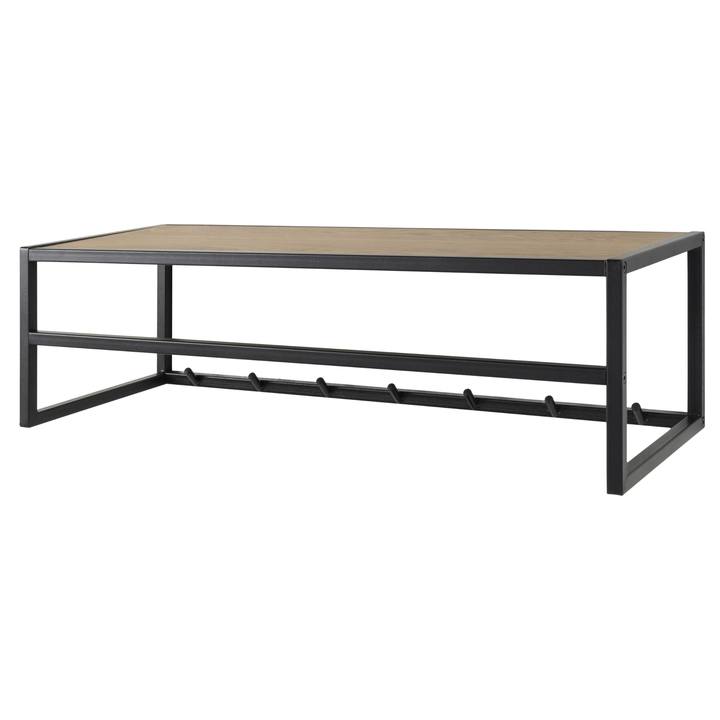 Sconto Nástěnný věšák SEAFORD 2 černá/dub divoký