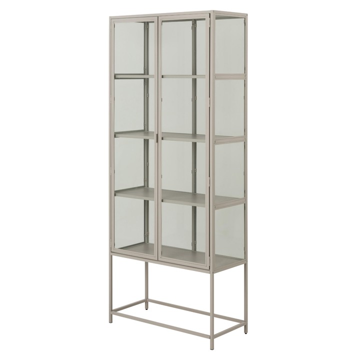 Sconto Vitrína SEAFORD 77 čirá/šedá