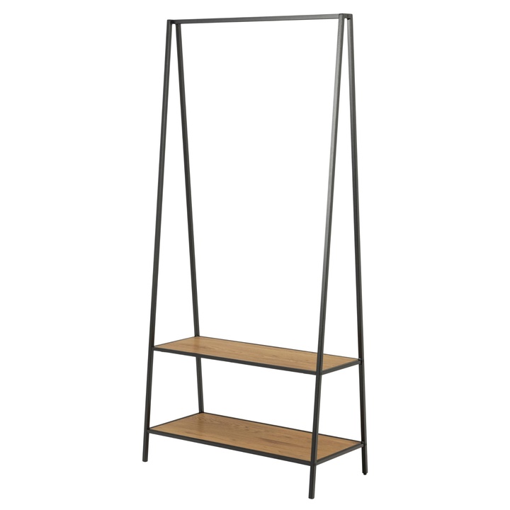 Sconto Věšák s policemi SEAFORD černá/dub divoký